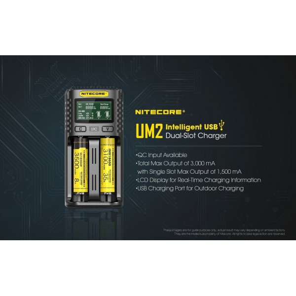 Nitecore UM2 Intelligent USB Dual-Slot Charger