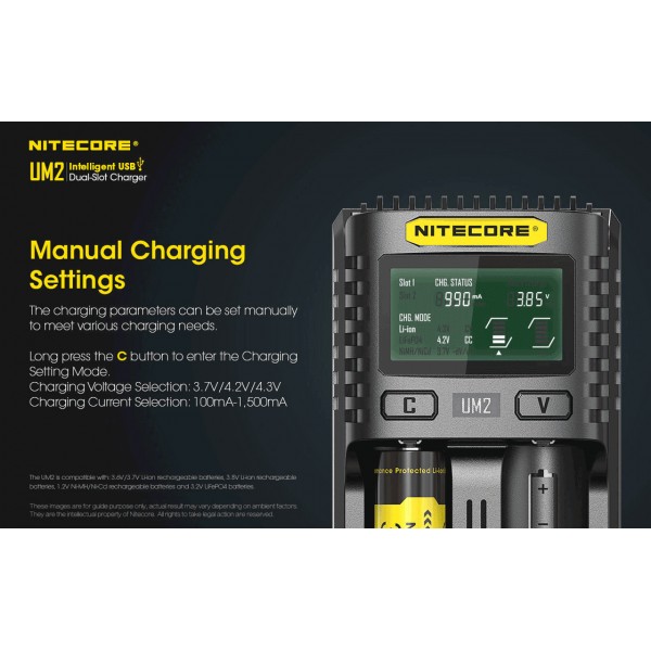 Nitecore UM2 Intelligent USB Dual-Slot Charger