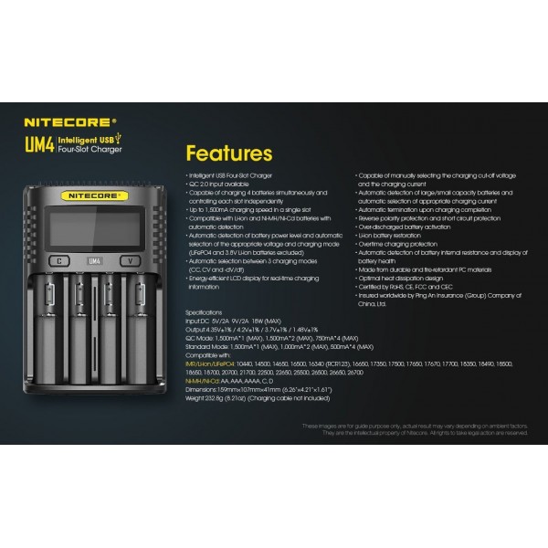 Nitecore UM4 Four-Slot Intelligent Charger