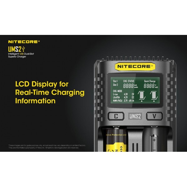 Nitecore UMS2 Intelligent USB Dual-Slot Superb Charger