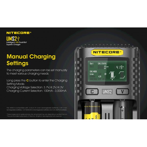 Nitecore UMS2 Intelligent USB Dual-Slot Superb Charger