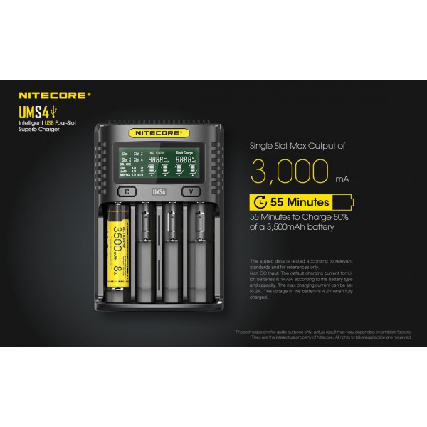 Nitecore UMS4 Intelligent USB Four-Slot Superb Charger