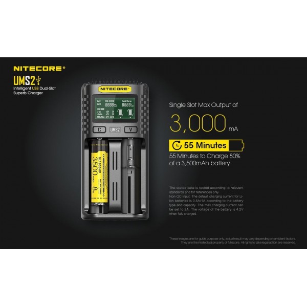 Nitecore UMS2 Intelligent USB Dual-Slot Superb Charger