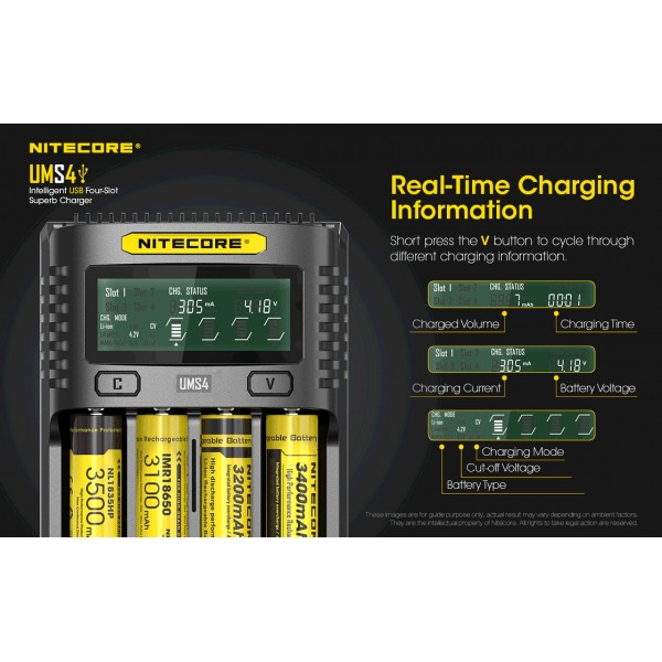 Nitecore UMS4 Intelligent USB Four-Slot Superb Charger