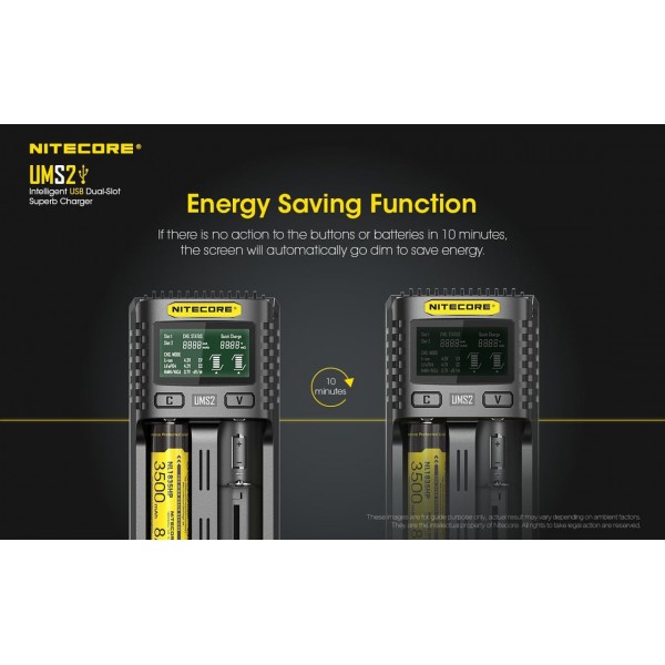 Nitecore UMS2 Intelligent USB Dual-Slot Superb Charger