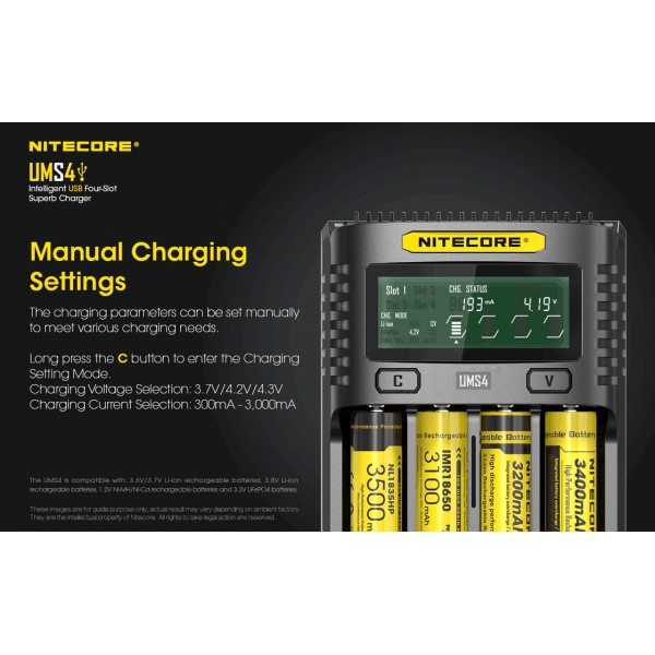 Nitecore UMS4 Intelligent USB Four-Slot Superb Charger