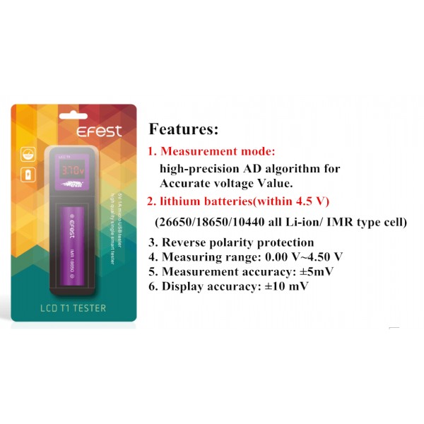 Efest T1 Battery Tester