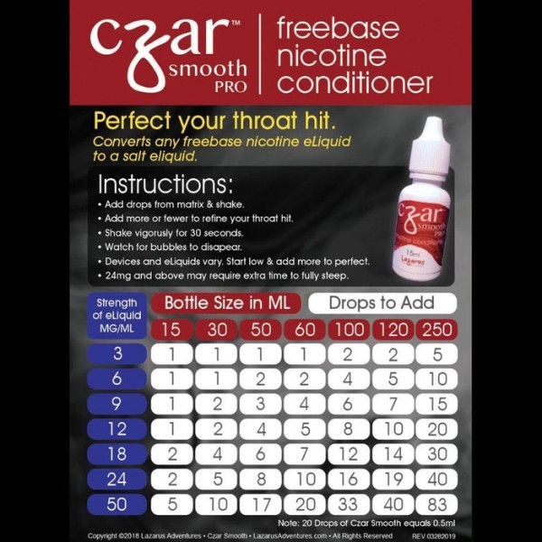 Czar Smooth Pro Nicotine Conditioner (Sold Individually)